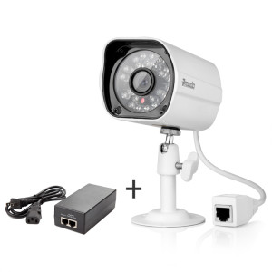 720P HD H.264 PoE IP Infrared Weatherproof Camera with 48V 1A PoE Adapter