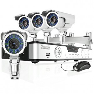 4 Channel H.264 DVR Sony CCD Indoor/Outdoor Security Camera System with 1TB HDD and 100ft IR Night Vision