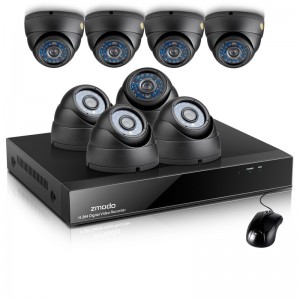 Zmodo 8CH CCTV Security System & 8 600TVL Dome IR Cameras 1TB HDD