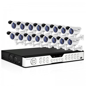 16CH Security Camera System with 16 Sony CCD 80ft IR Outdoor Cameras