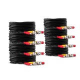8-Pack of 30ft Premade AWG-28 Siamese CCTV Video + Power Cable