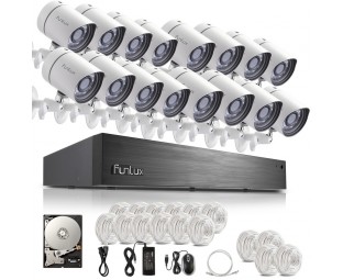 Funlux 16 Channel 720P sPoE NVR System with 16 sPoE HD Indoor Outdoor IP Cameras and 2TB HDD